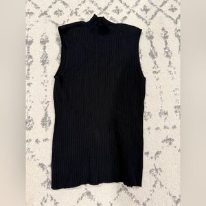 Elegant Black Ribbed Tank Top